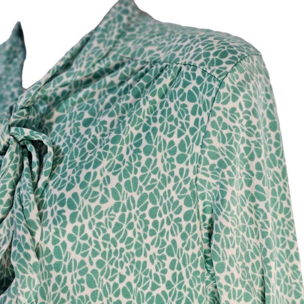 Vintage 70s House Coat Hostess Gown Womens Size Small Green Maxi Long Nylon - Picture 4 of 8